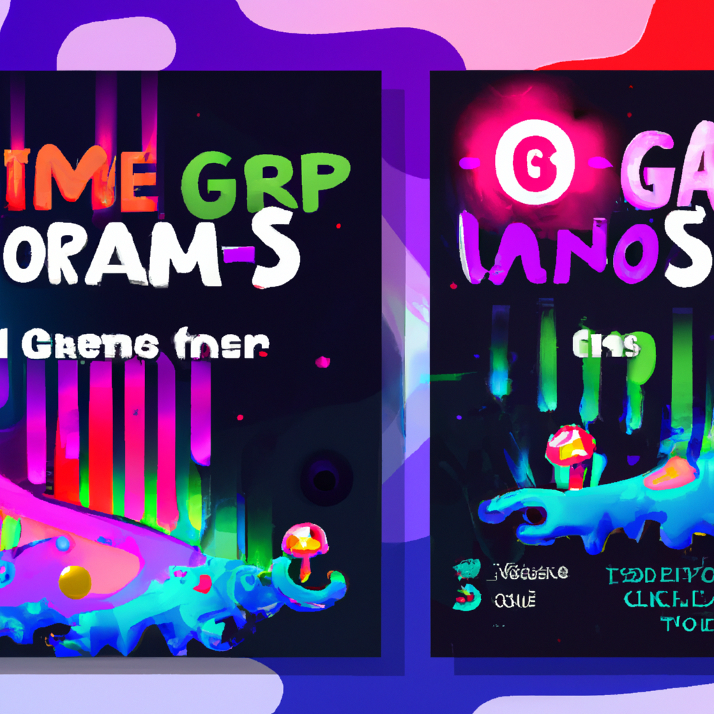 Colorful gallery thumbnail of a player-created level with neon tiles